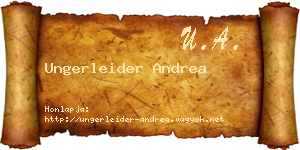 Ungerleider Andrea névjegykártya